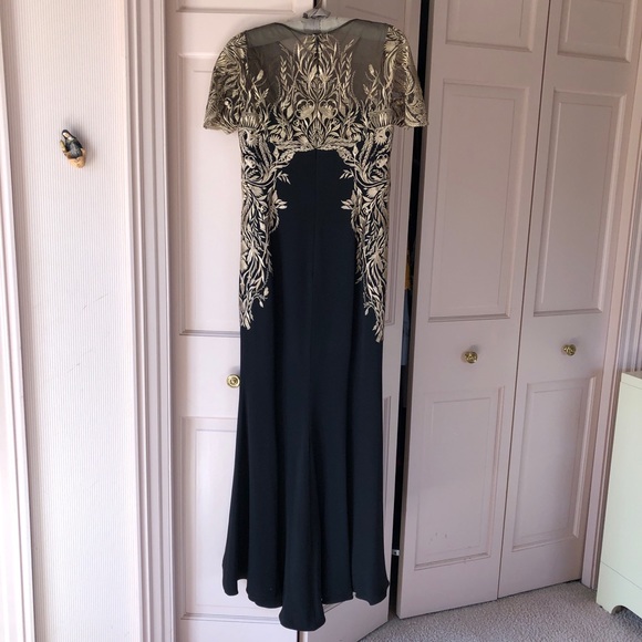 Marchesa Notte Black and Gold Evening Gown - Picture 2 of 9